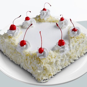 Square White Forest Cake